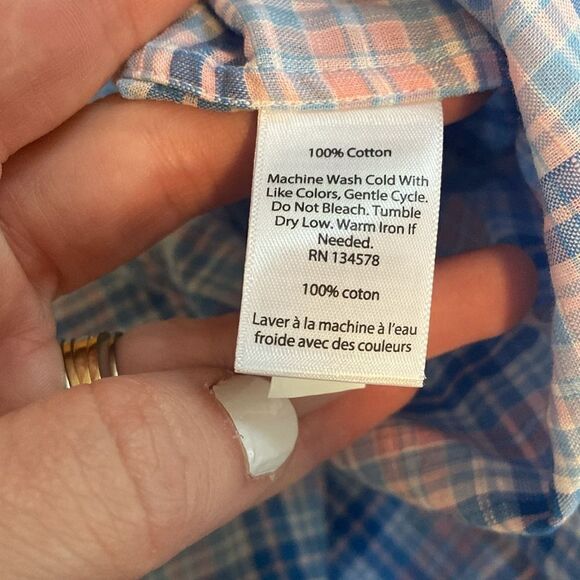 Vineyard Vines Blue & Pink Plaid Slim Fit Tucker Shirt Size XL - Picture 7 of 7